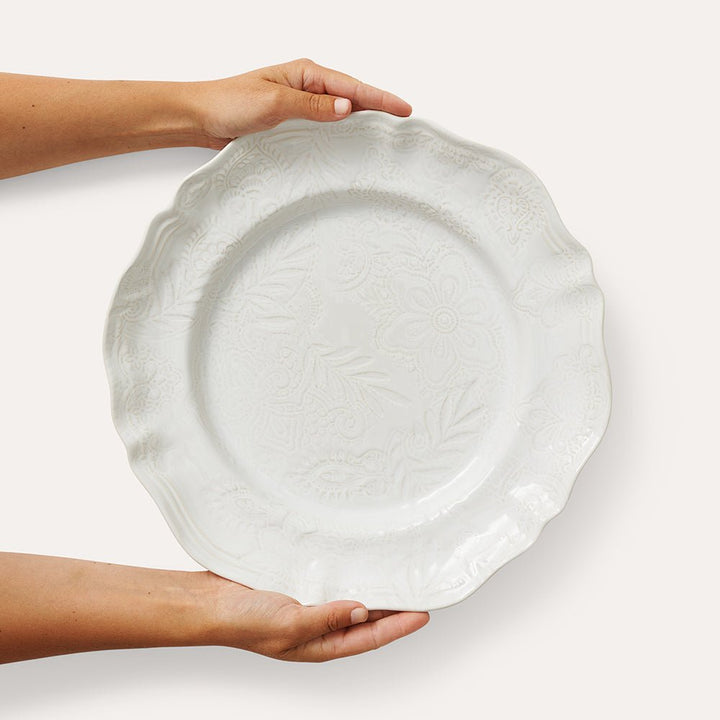 Arabesque Large Round Server | White - Suzie Anderson Home
