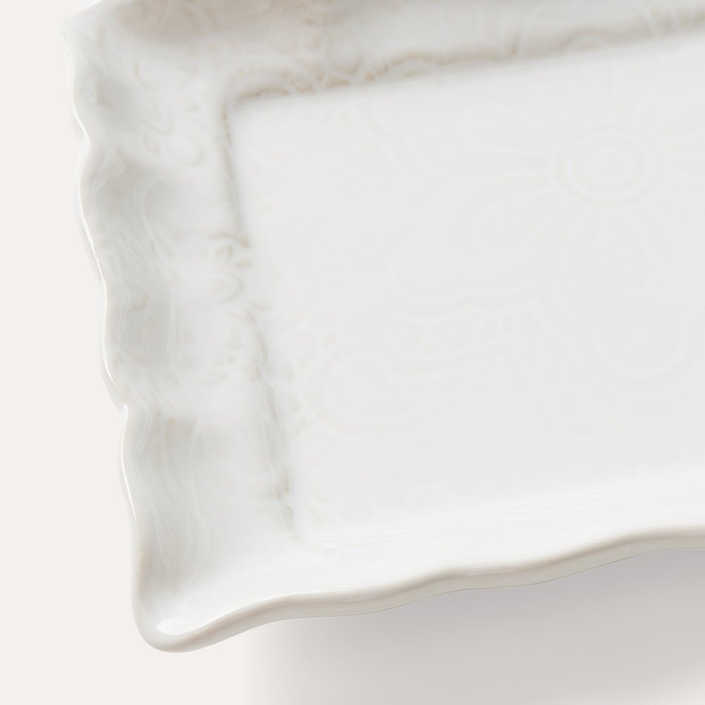Arabesque Rectangle Server | White - Suzie Anderson Home