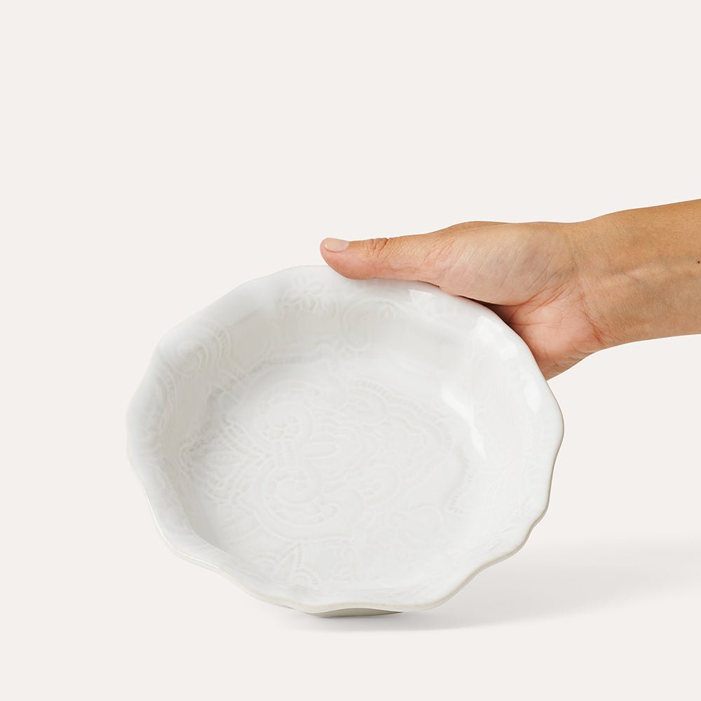 Arabesque Small Bowl | White - Suzie Anderson Home