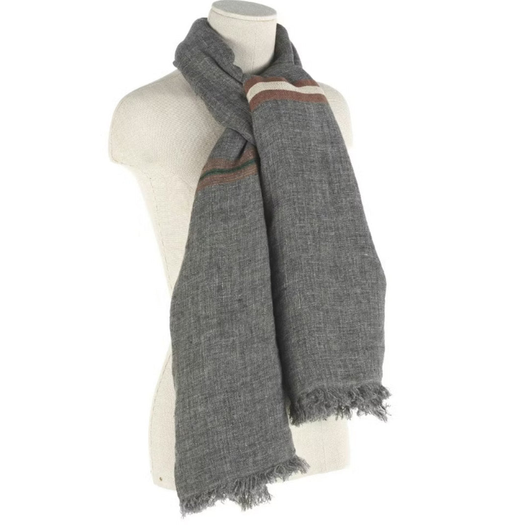 Arlo Stripe Linen Multi - Purpose Throw / Scarf / Curtain / Tablecloth | 160 × 180 cm - Suzie Anderson Home