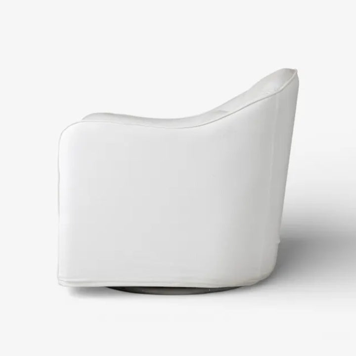 Andrea Cotton Blend Slip Cover Swivel Armchair Feather Foam Seat, Sprung Base