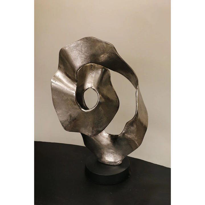 Scalloped Sculpture on Black Stand