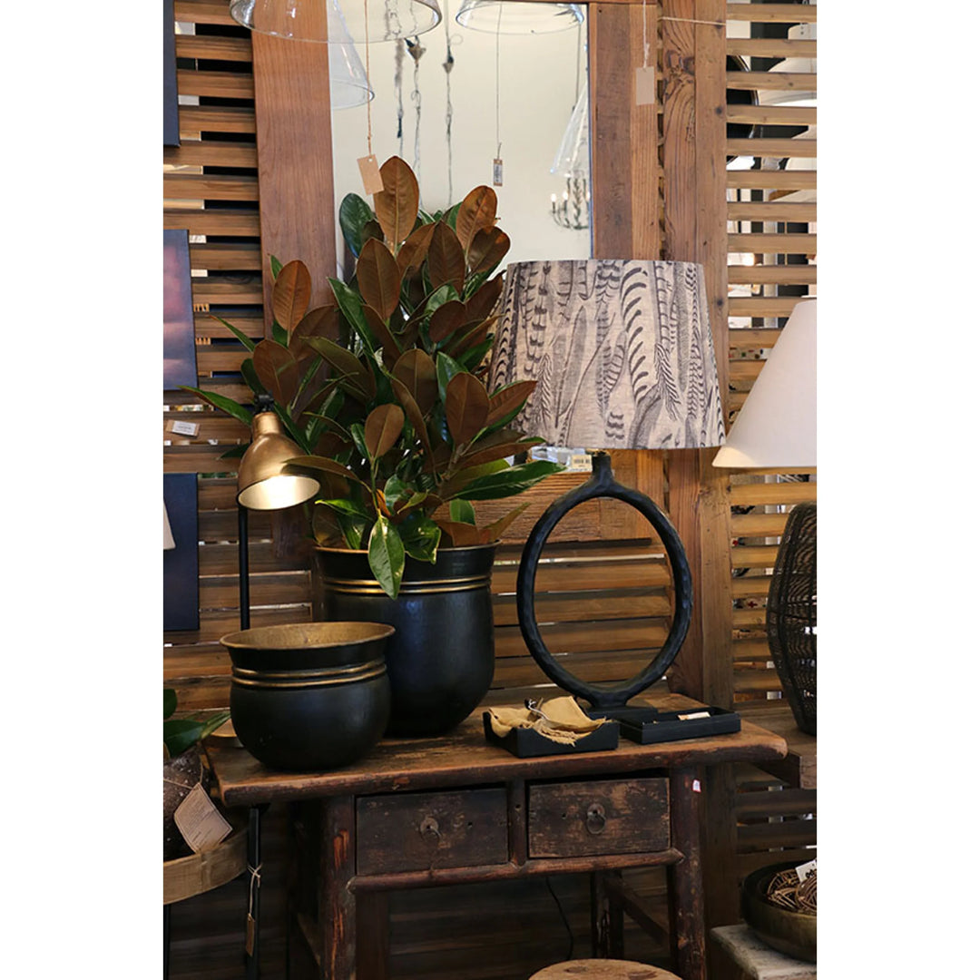 Circle of Life Forged Lamp Base | Matt Black 60cmH