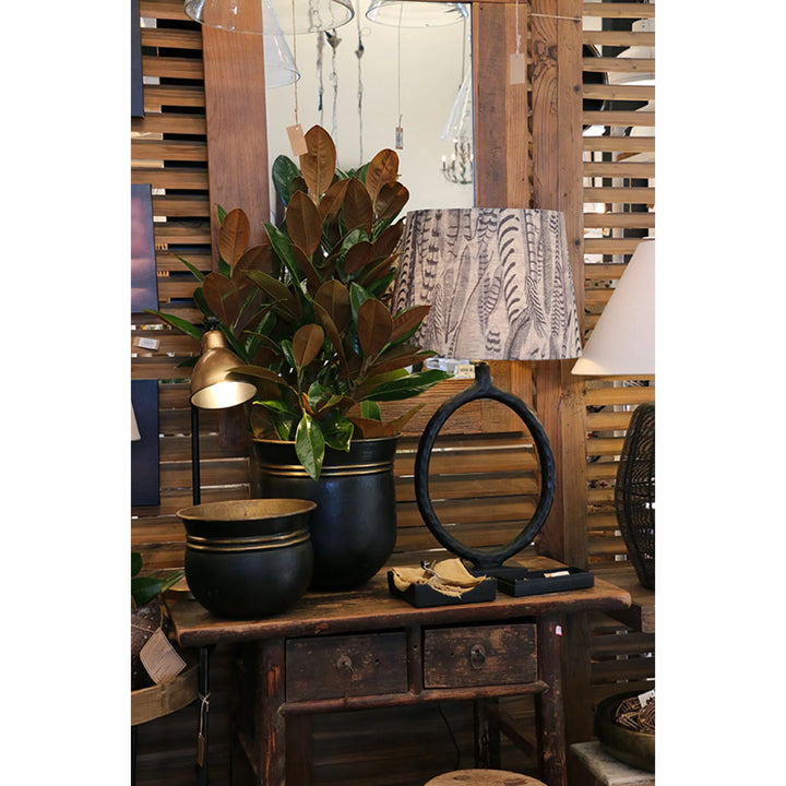 Circle of Life Forged Lamp Base | Matt Black 60cmH