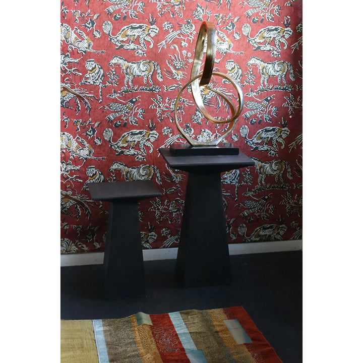 Angular Black Occasional Side Table | Medium | Matt Black | 30cmW X 30cmL X 47.5cmH