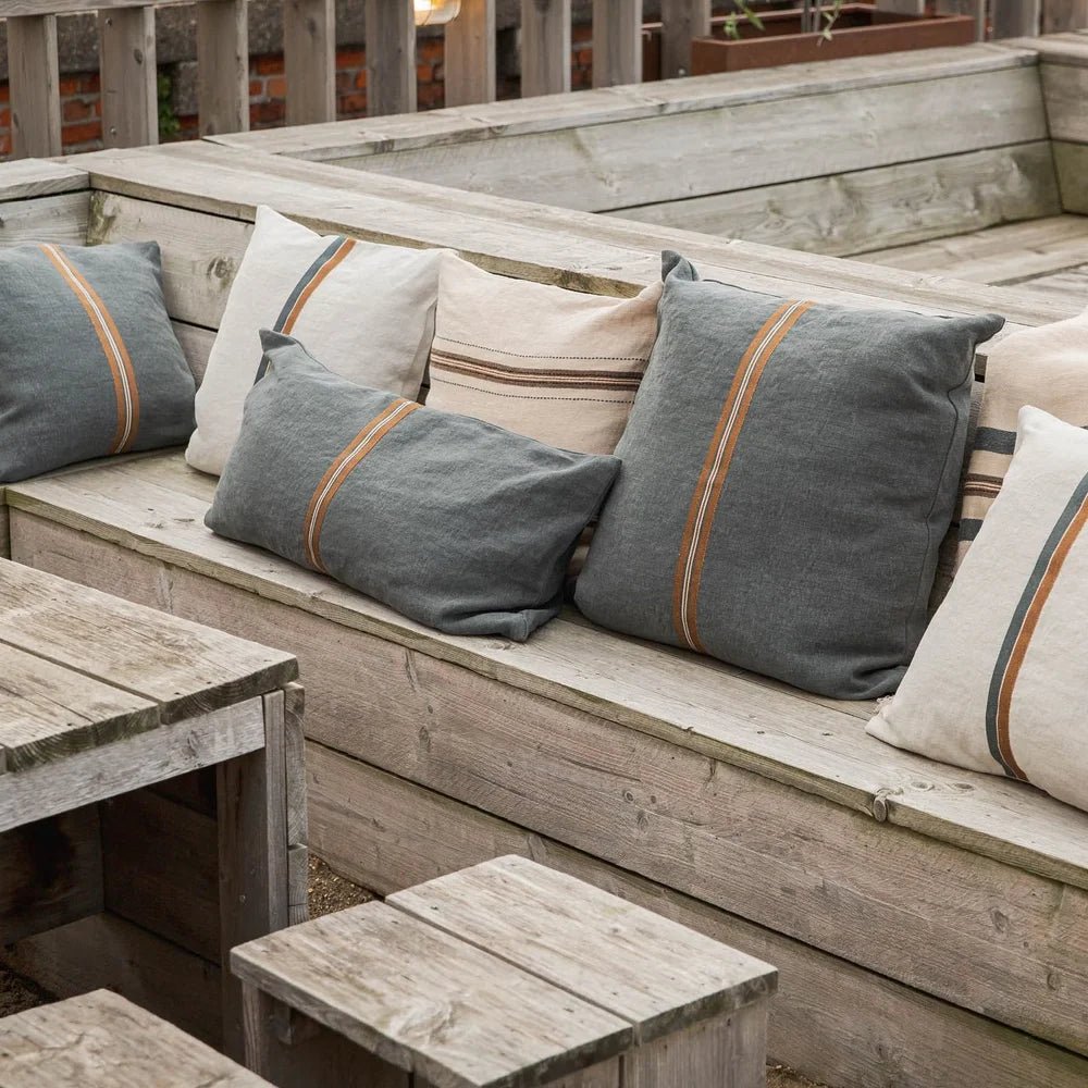 Atlas Cushion Cover | Stonewashed Linen | River | 63x63cm - Suzie Anderson Home