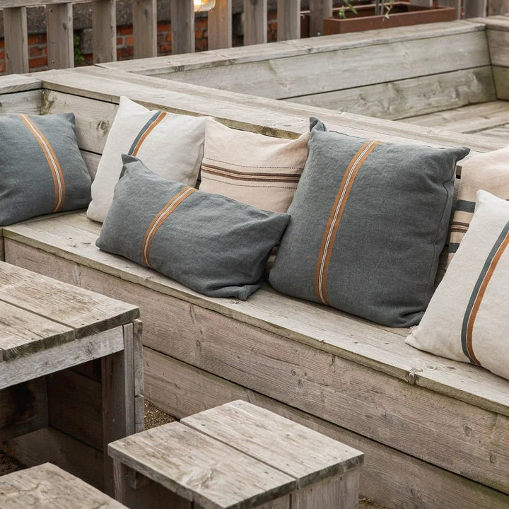 Atlas Cushion Cover | Stonewashed Linen | River | 63x63cm - Suzie Anderson Home