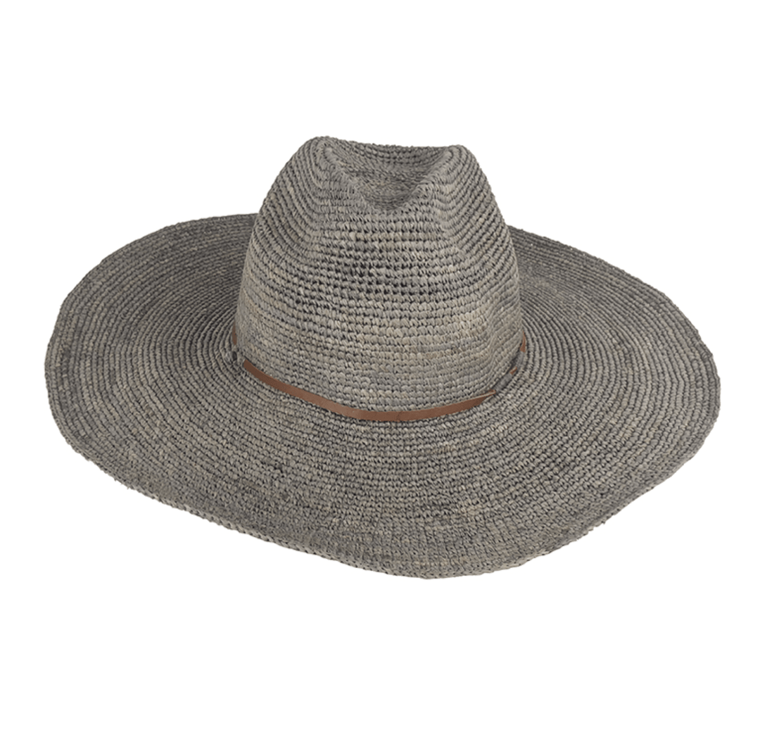 Aziz Raffia Hat | Light Grey - Suzie Anderson Home