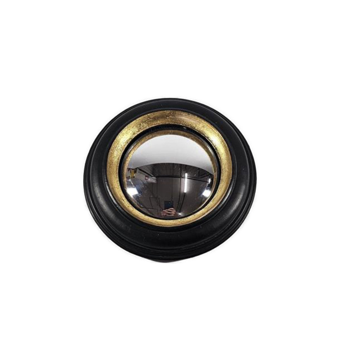 Convex Mirror | Black with Gold