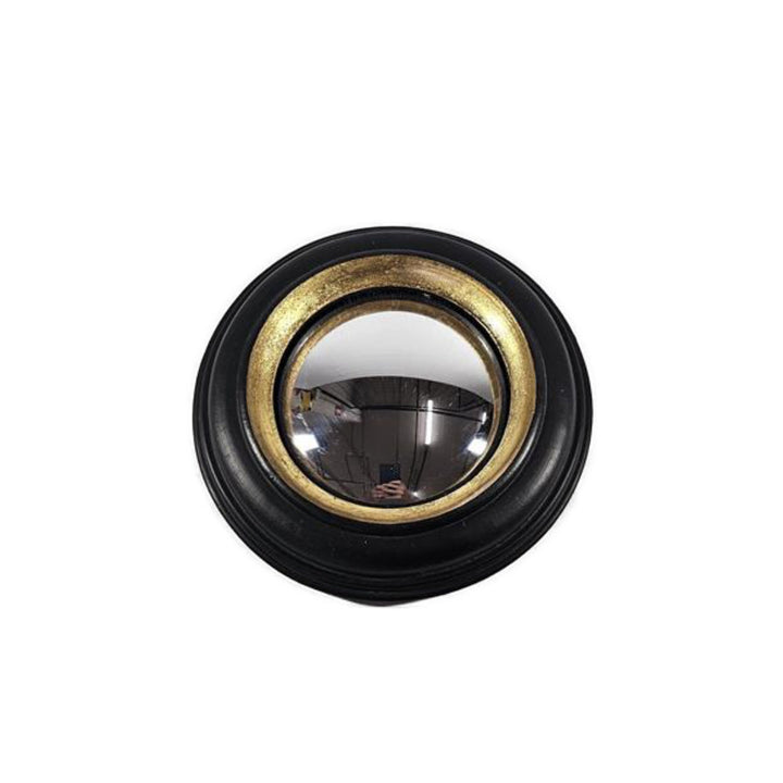 Convex Mirror | Black with Gold