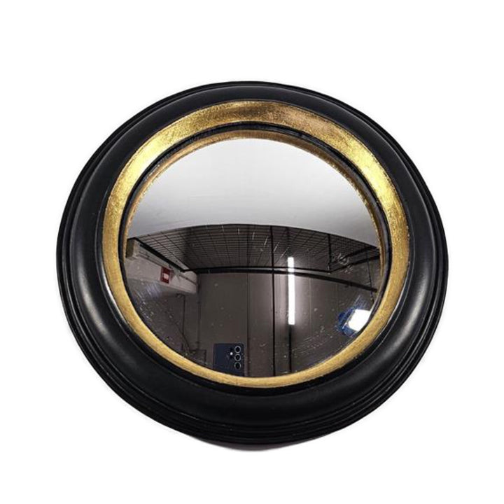 Convex Mirror | Black with Gold