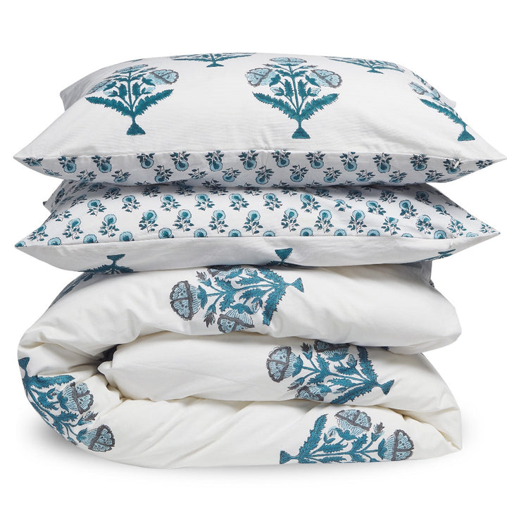 Atelier Blue &amp; White Cotton Duvet Cover Set