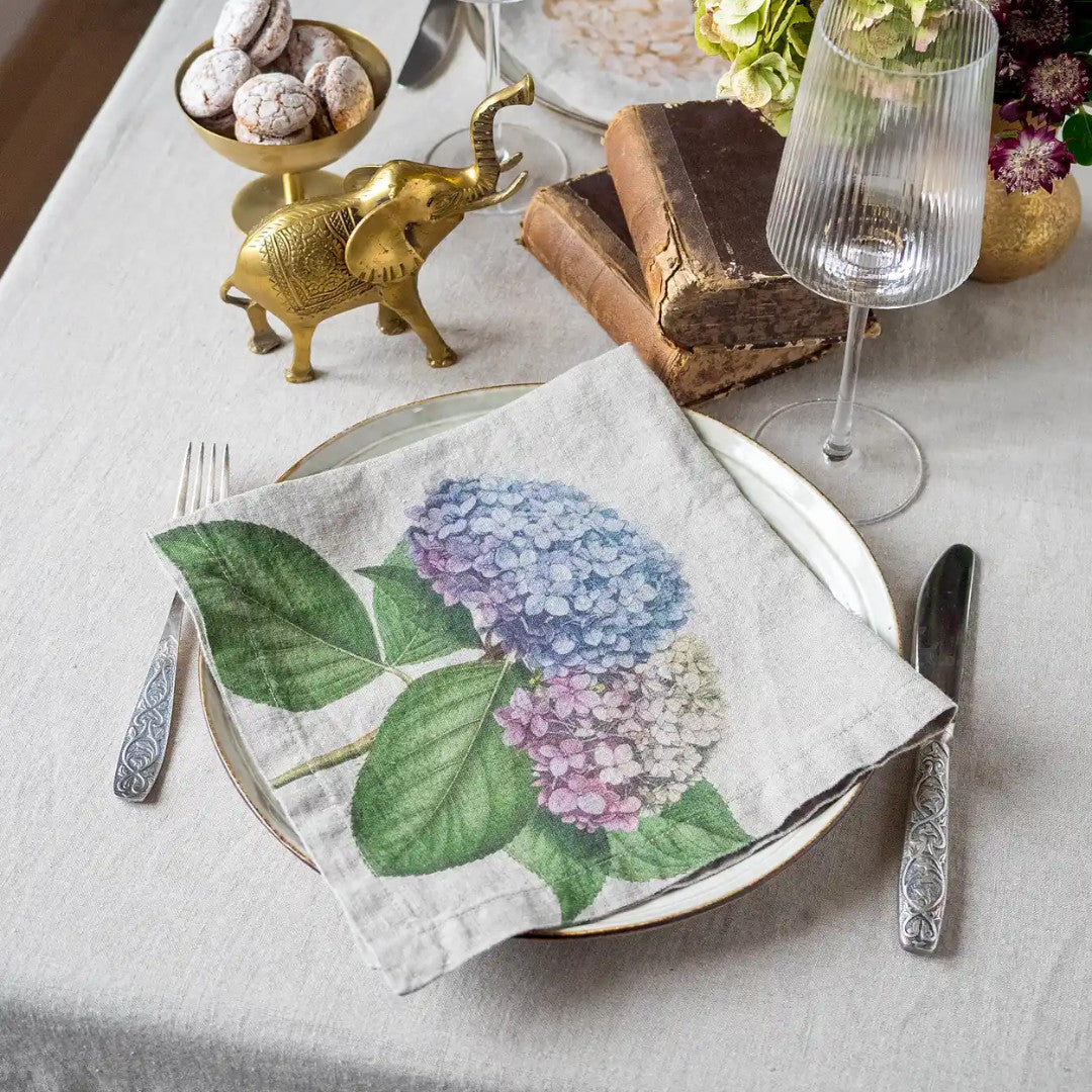Hydrangea Linen Napkins | Set of 6 Mixed Designs