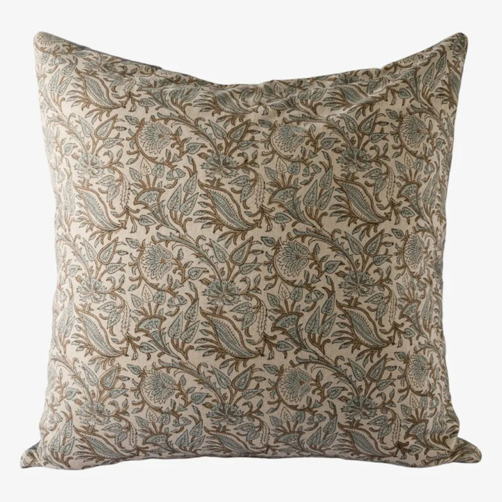 Ciara Handblock Cotton Velvet PAIR Eurocases 65cm