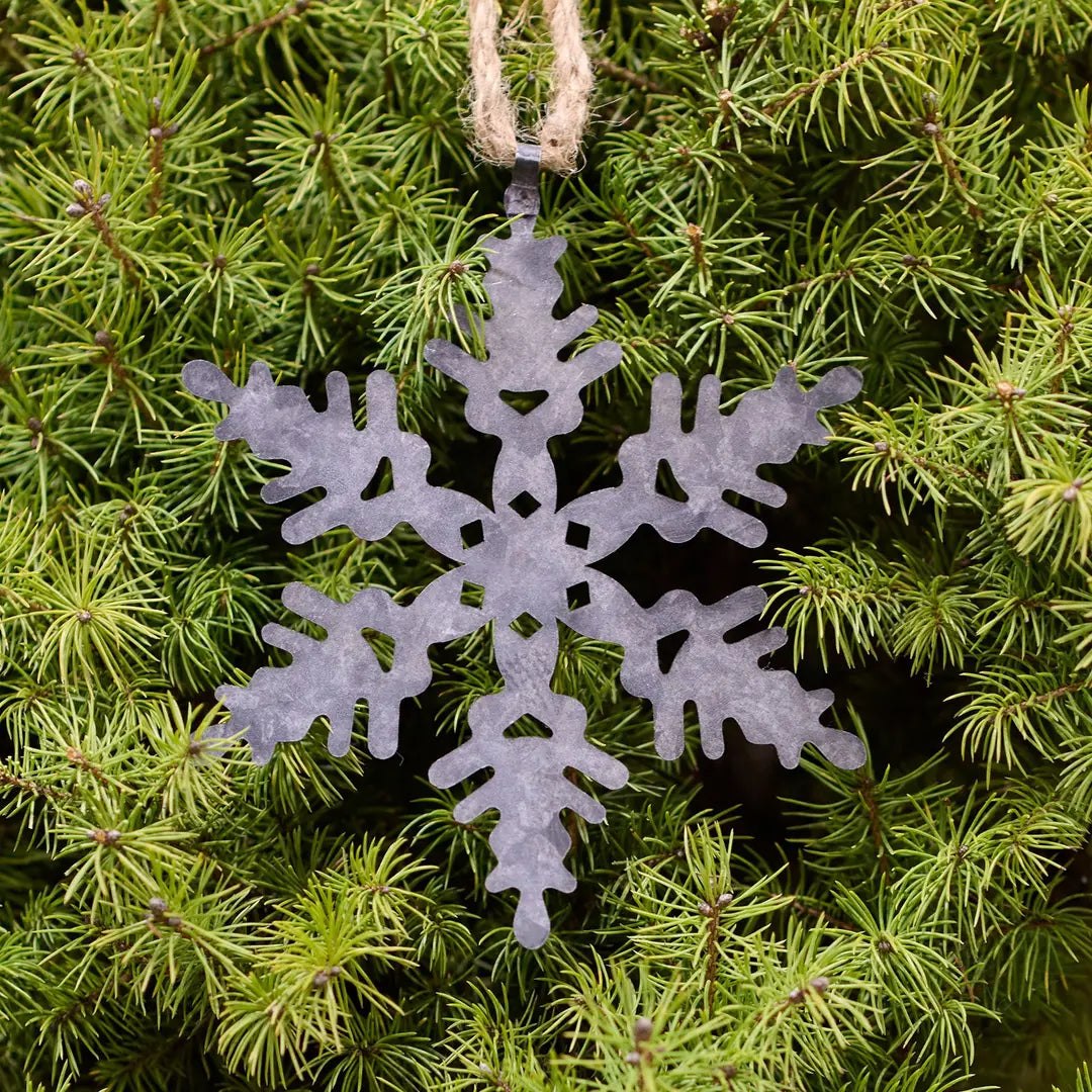 Snowflake Tin Hanging Decoration | Medium 15cm