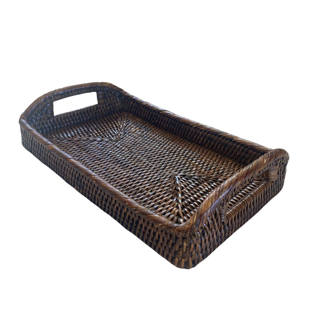 Baby Rattan Tray with Handles | Antique Brown - Suzie Anderson Home