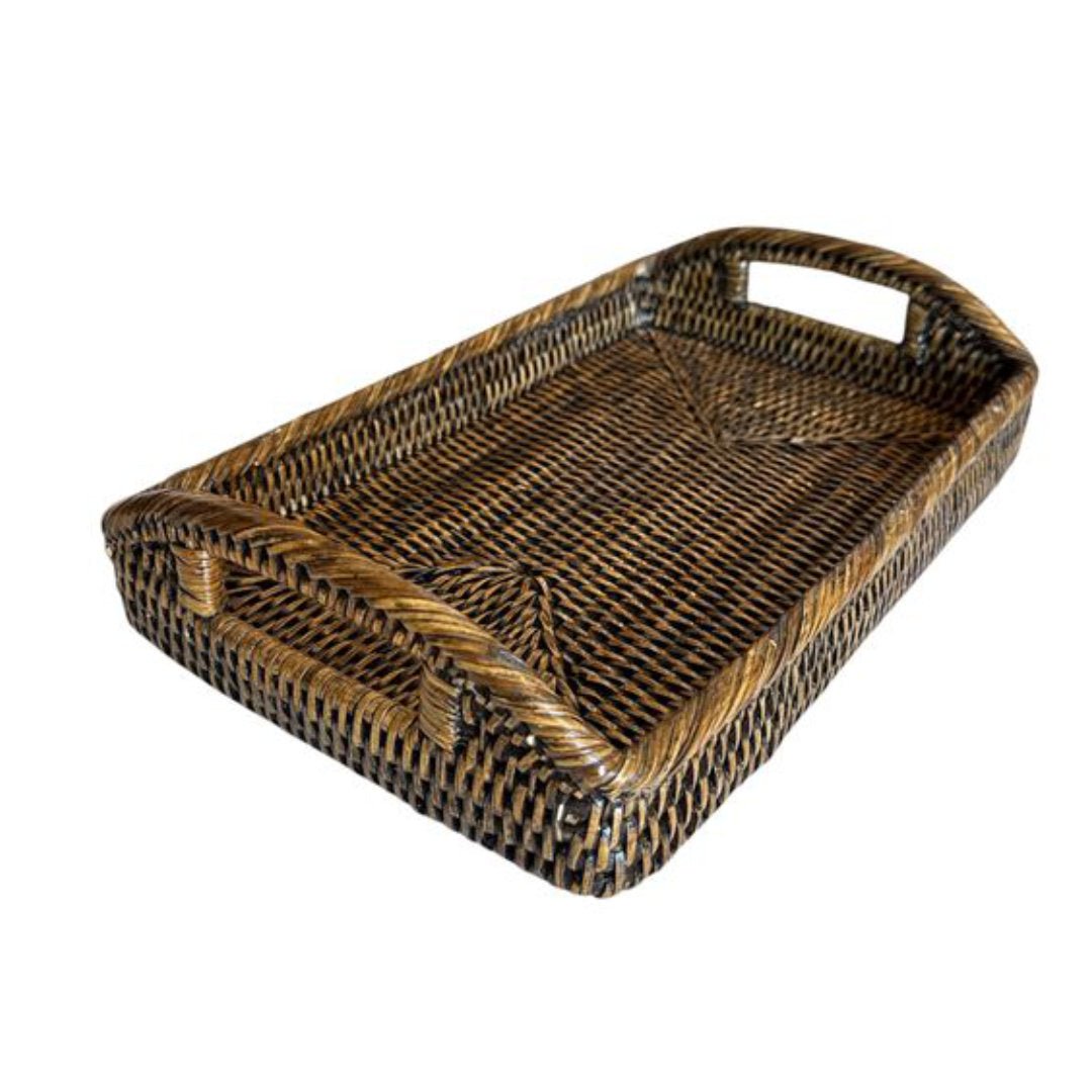 Baby Rattan Tray with Handles | Antique Brown - Suzie Anderson Home