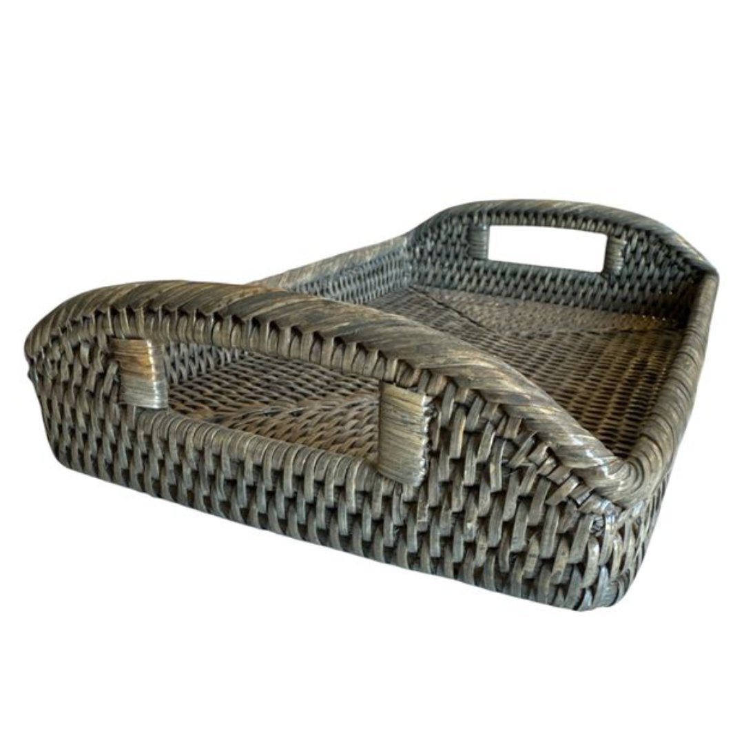 Baby Rattan Tray with Handles | Old Grey (OOS MAY 2026) - Suzie Anderson Home