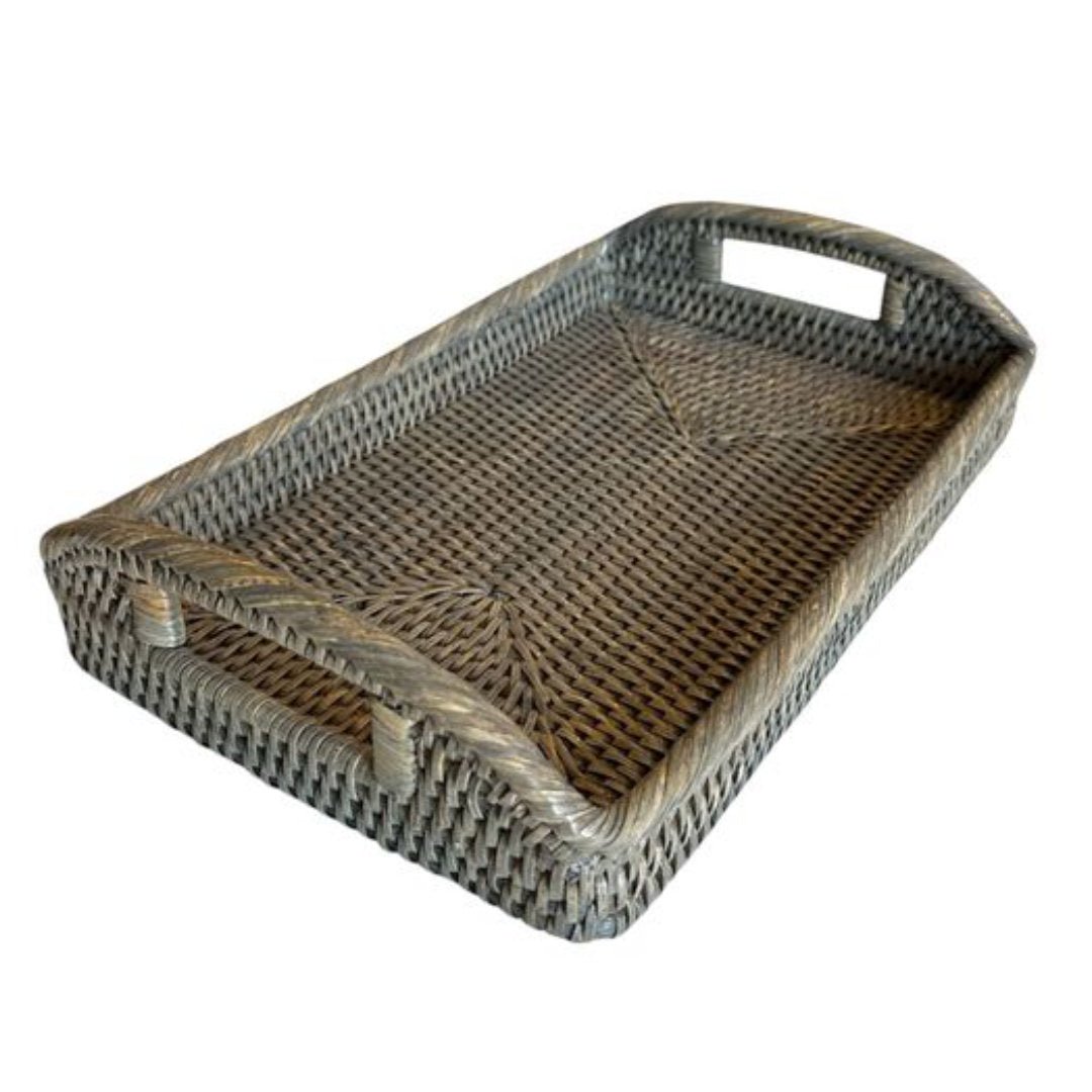 Baby Rattan Tray with Handles | Old Grey (OOS MAY 2026) - Suzie Anderson Home