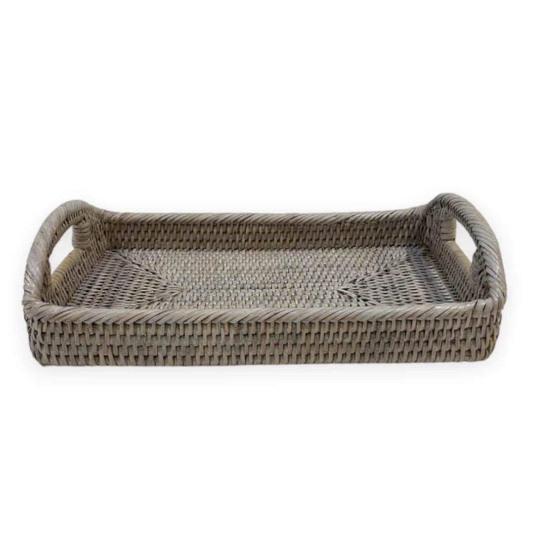 Baby Rattan Tray with Handles | White Wash - Suzie Anderson Home