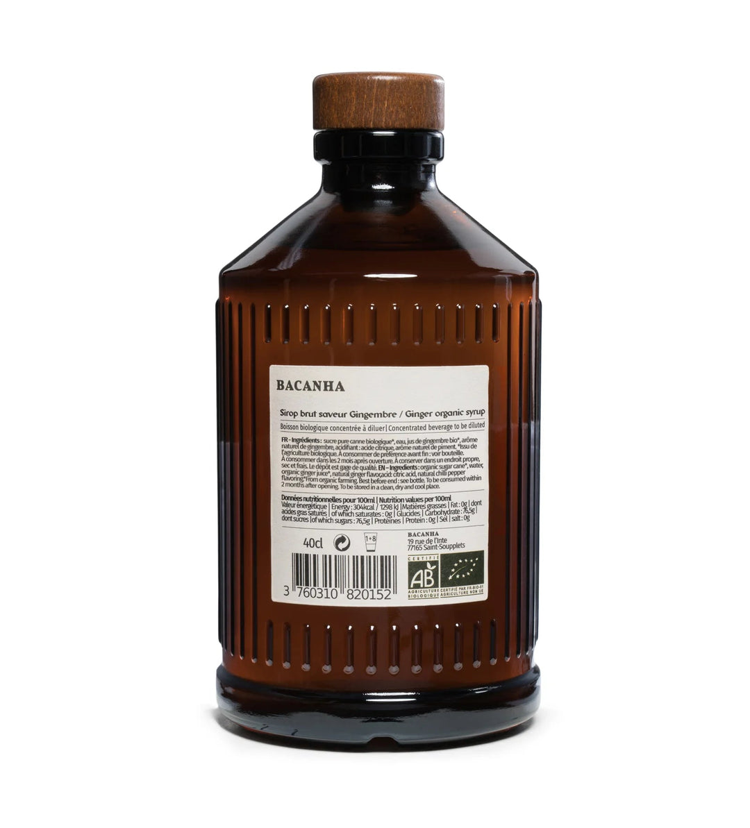 Bacanha Sirop Brut de Gingembre 400ml - Suzie Anderson Home