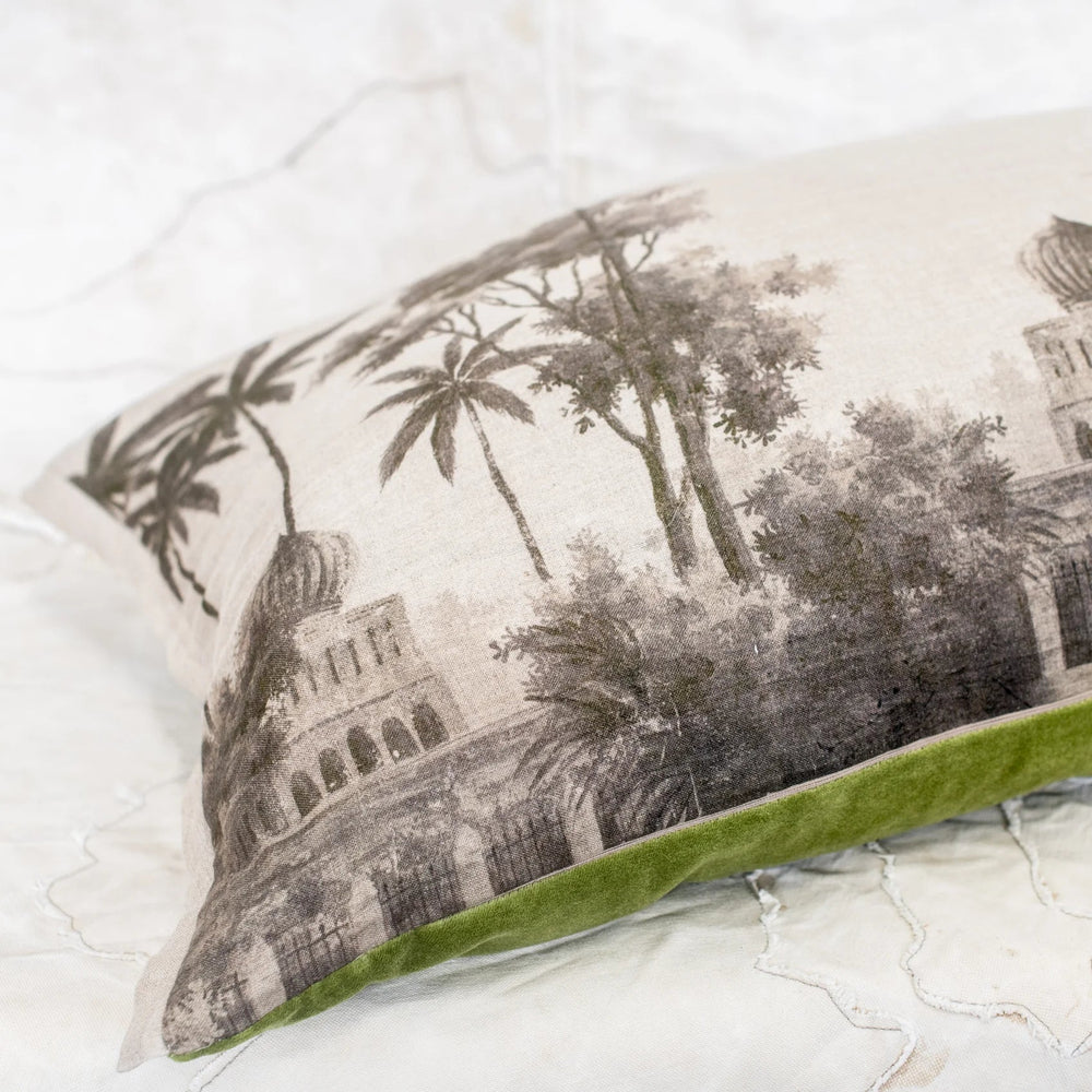 Badalpur Linen & Velvet Cushion with insert | 50x100cm - Suzie Anderson Home