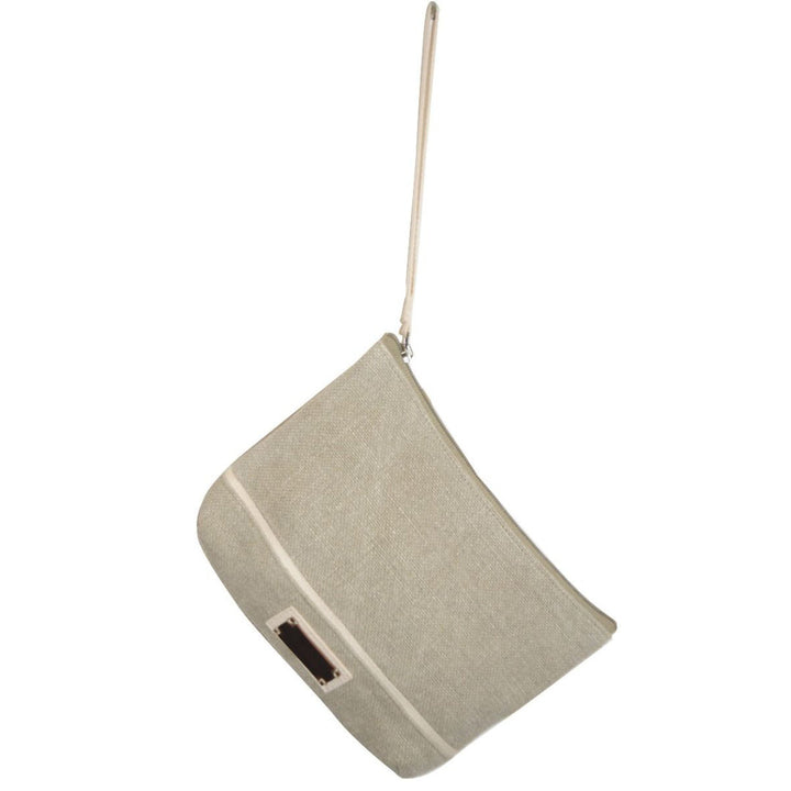 Grey Cotton/ Linen Cosmetic Bag