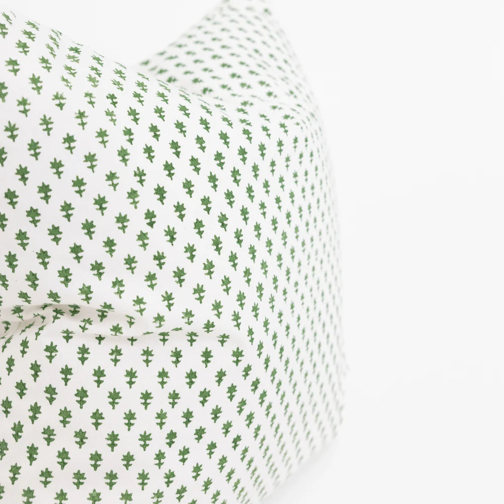 Devon Dots Green Hand Block Print Medium Cushion Cover