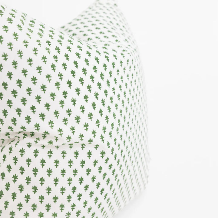 Devon Dots Green Hand Block Print Medium Cushion Cover