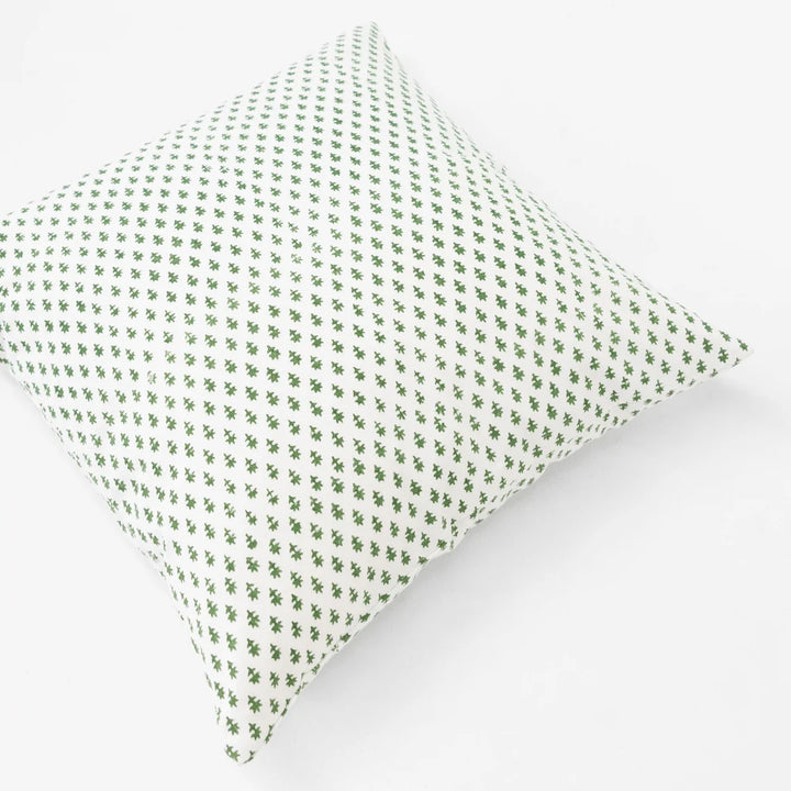 Devon Dots Green Hand Block Print Medium Cushion Cover