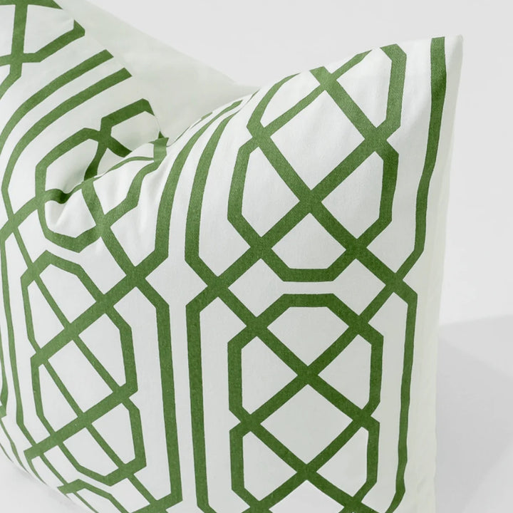 Jagger Emerald Hand Screen Print Cotton Cushion Cover