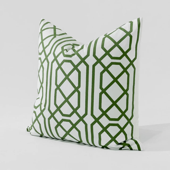 Jagger Emerald Hand Screen Print Cotton Cushion Cover