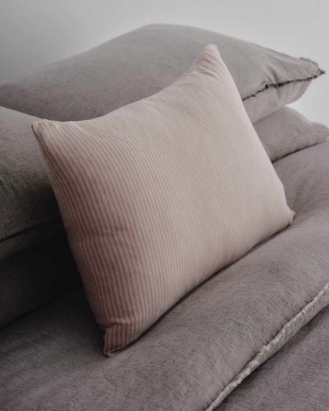 Basix Linen Cushion Cover | Small Stripe 40 x 60cm | Rosa/Floss - Suzie Anderson Home