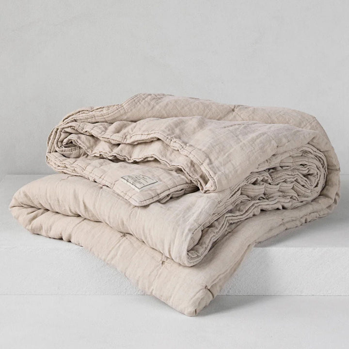 Basix Linen Quilt | Sable - Suzie Anderson Home