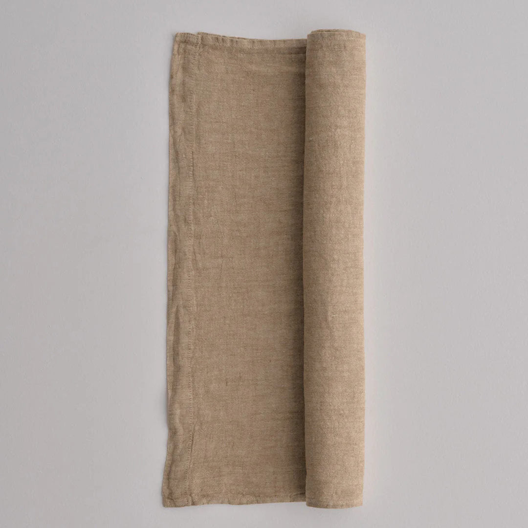 Basix Linen Runner | Brun *NC - Suzie Anderson Home