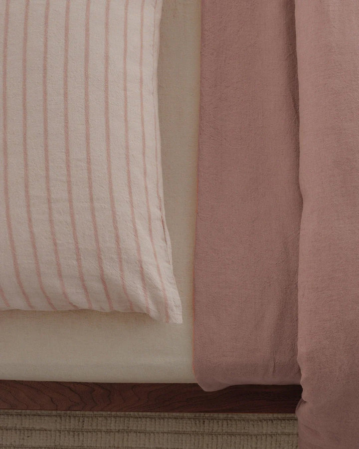 Basix Standard Pillowcase Big Stripe | Rosa/Floss - Suzie Anderson Home