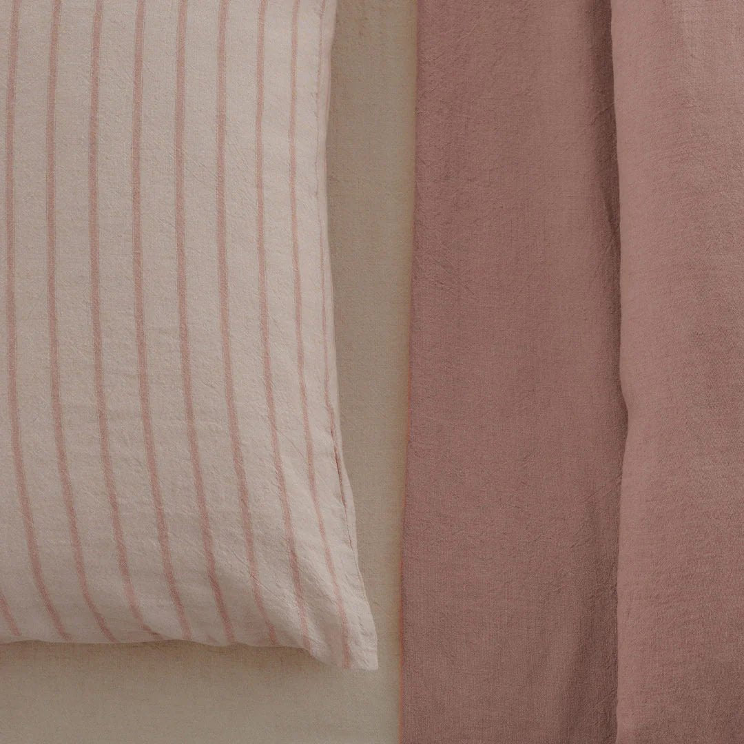 Basix Standard Pillowcase Big Stripe | Rosa/Floss - Suzie Anderson Home