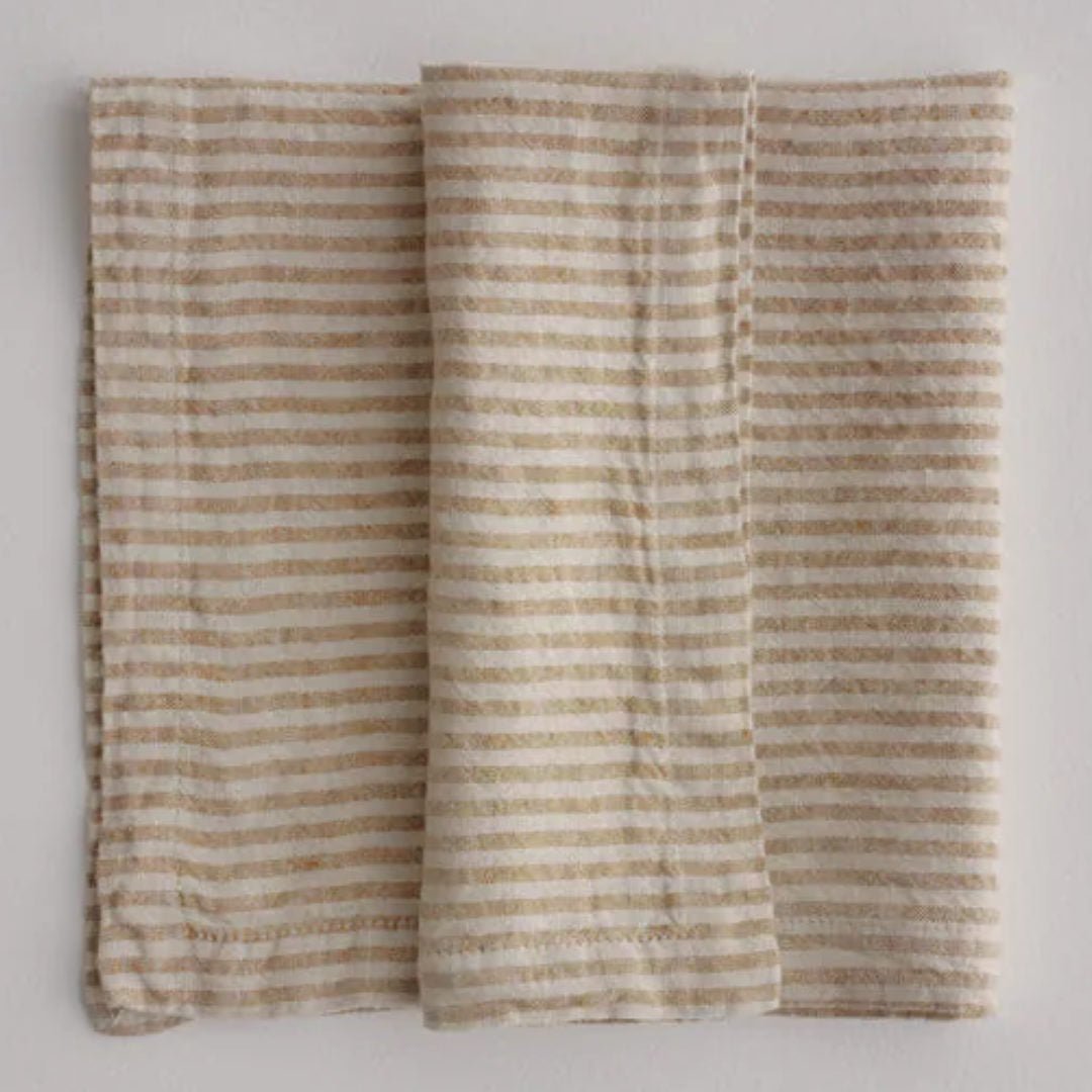 Basix Stripe Napkin | Brun/Sable - Suzie Anderson Home