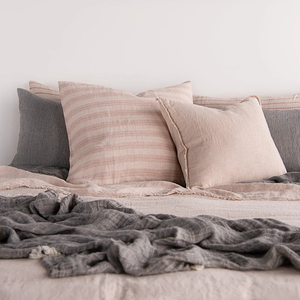 Basix Stripes Euro Pillowcase | Rosa/Floss - Suzie Anderson Home