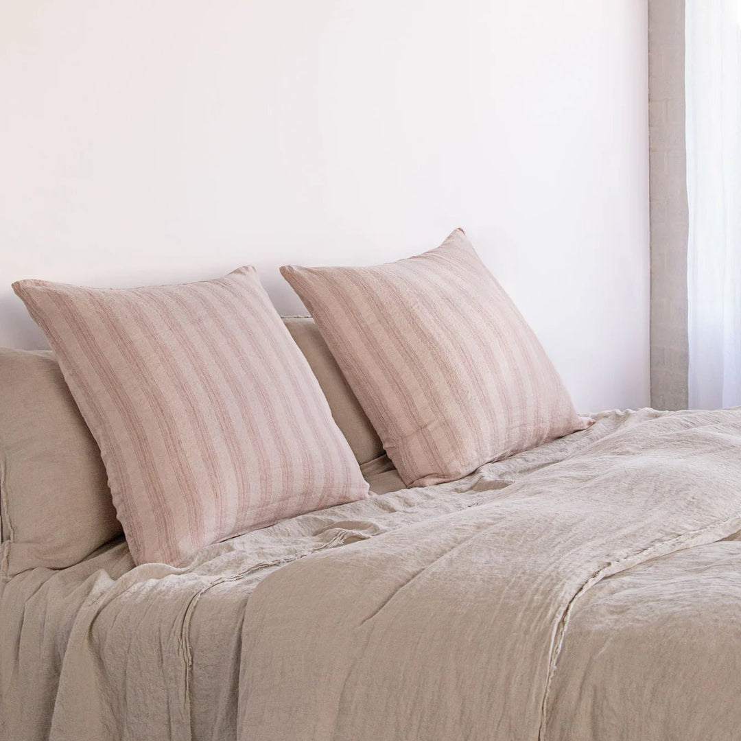 Basix Stripes Euro Pillowcase | Rosa/Floss - Suzie Anderson Home