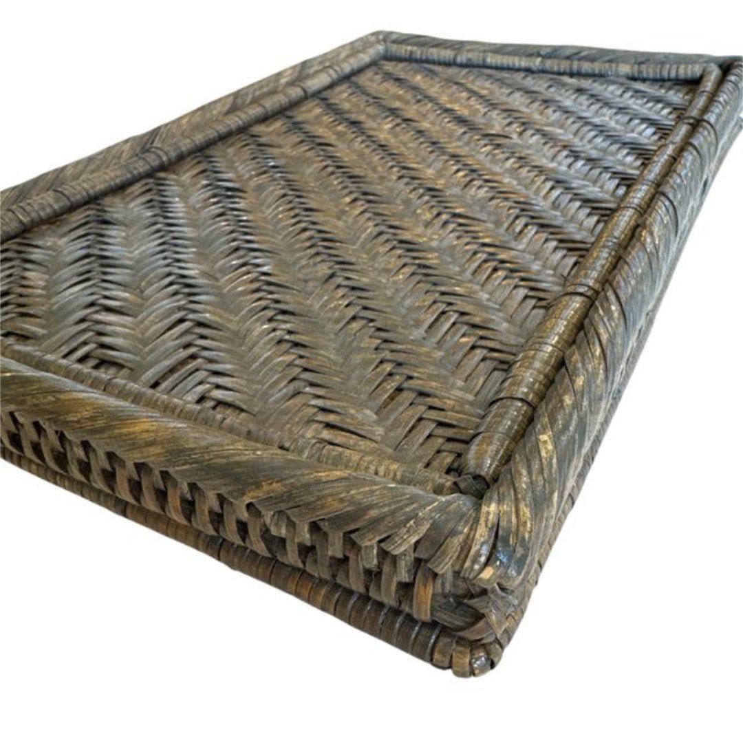 Bedside Rattan Tray | Old Grey (OOS MAY 2026) - Suzie Anderson Home