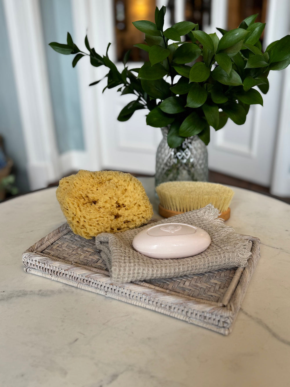 Bedside Rattan Tray | White Wash - Suzie Anderson Home