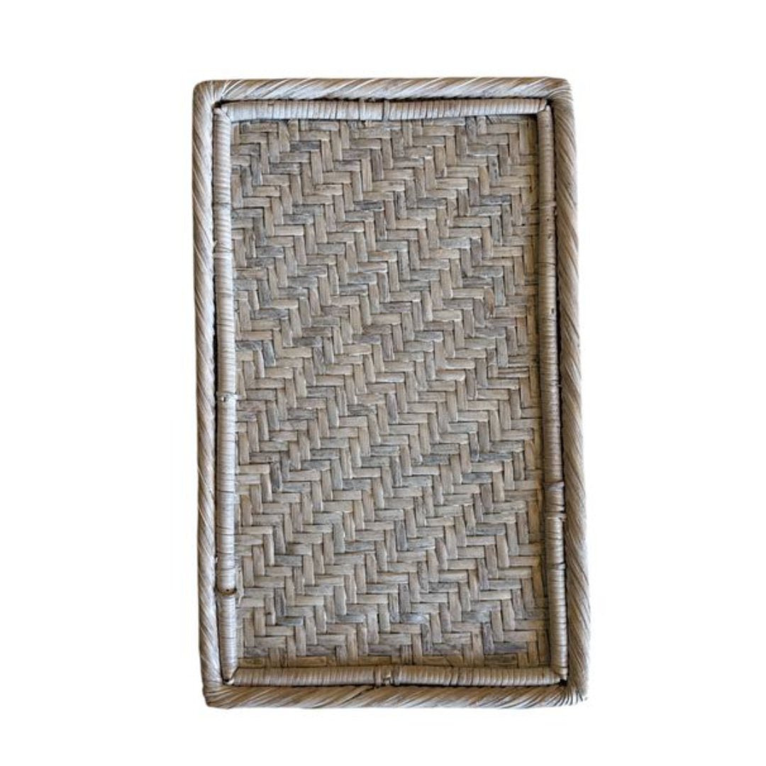 Bedside Rattan Tray | White Wash - Suzie Anderson Home