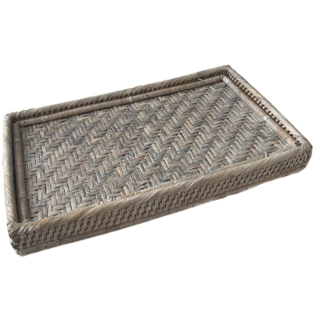 Bedside Rattan Tray | White Wash - Suzie Anderson Home