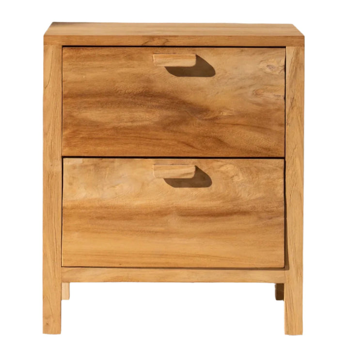 Betty 2 Drawer Bedside | Recycled Teak | W50 x D40 x H57cm
