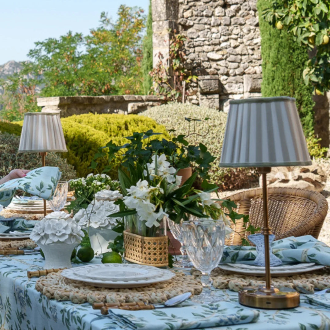 Beige Stripe Scalloped Lamp Shade - For Rechargeable Lamp Base Only