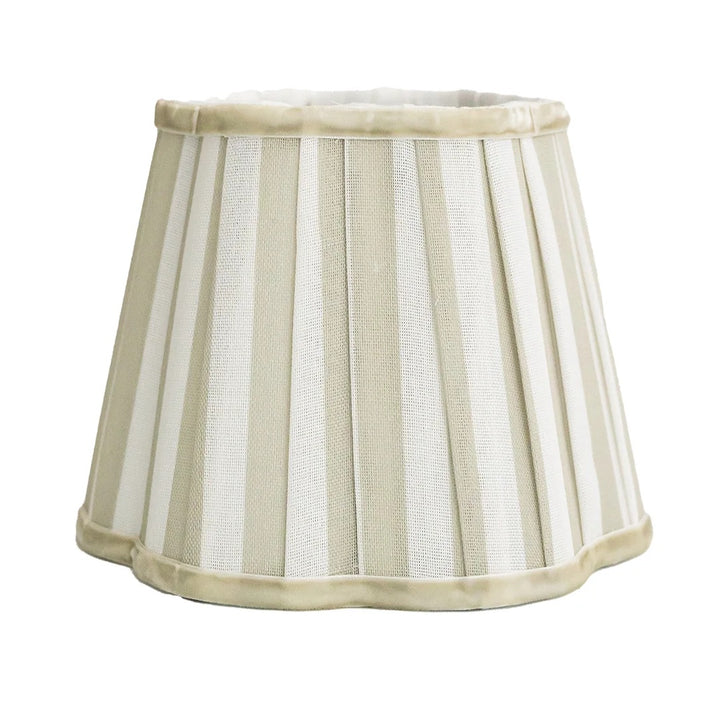 Beige Stripe Scalloped Lamp Shade - For Rechargeable Lamp Base Only