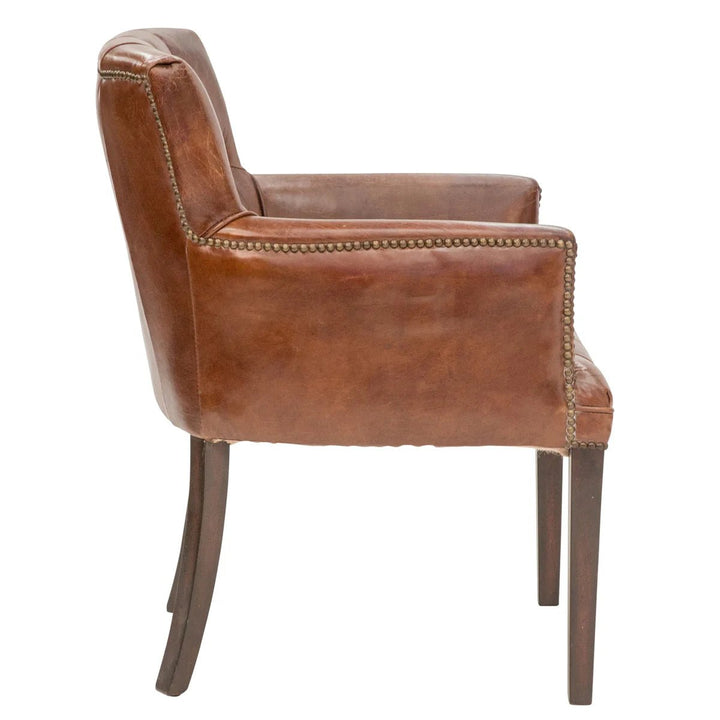Bellagio Cigar Aged Leather Chair - Suzie Anderson Home