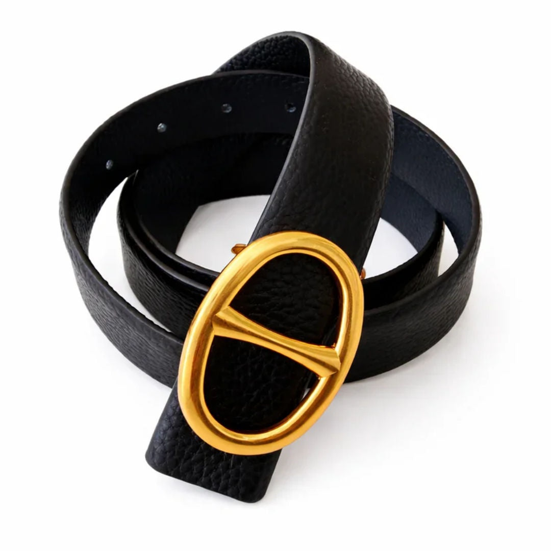 L'ora Jules Black Leather Belt
