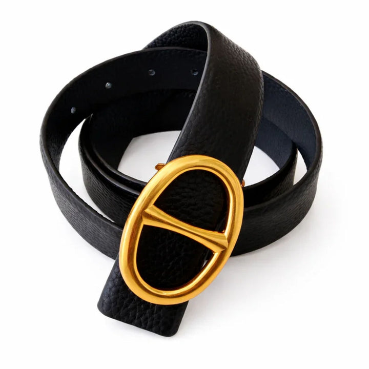 L'ora Jules Black Leather Belt
